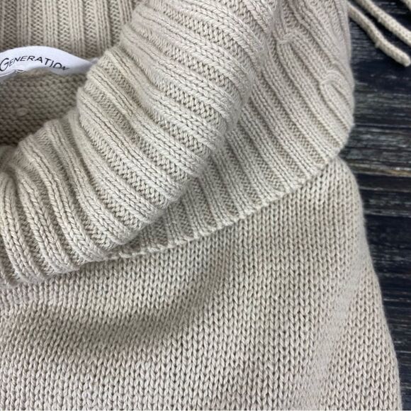 BCBGenerations Tan knit Fringe Trim Sleeveless Tunic Top S NEW - Picture 5 of 8